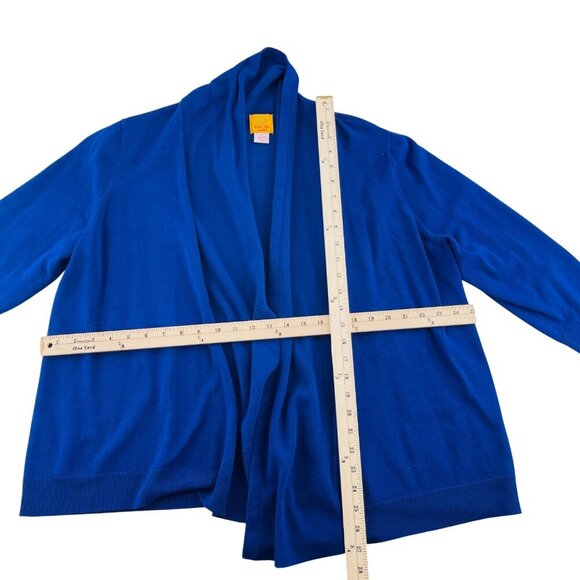 Ruby Rd. Womens 2X Open Front Cardigan Blue Rayon/Nylon - Picture 3 of 4